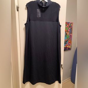 Lafayette 148 NY Navy Daytime - Cocktail Dress A-Line Sheer Bodice NWT Orig $498